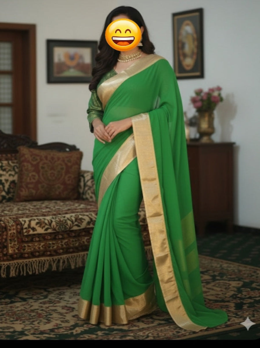 Shafoon Golden Border Saarhi