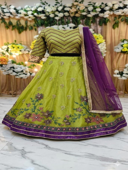 Hand Painted Embellished Lehnga