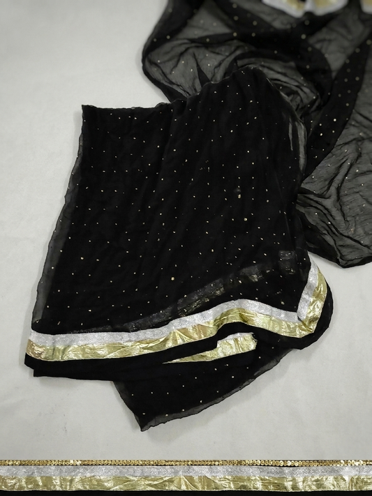 Pure Indian Shafoon Glitter Duppata